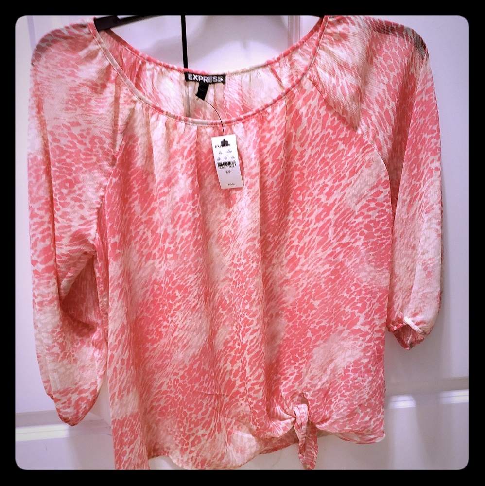 Express sheer three quarter sleeve top